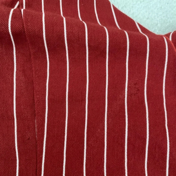 BURNT Umber color form fitting stripes dress, XS-S - Picture 12 of 15